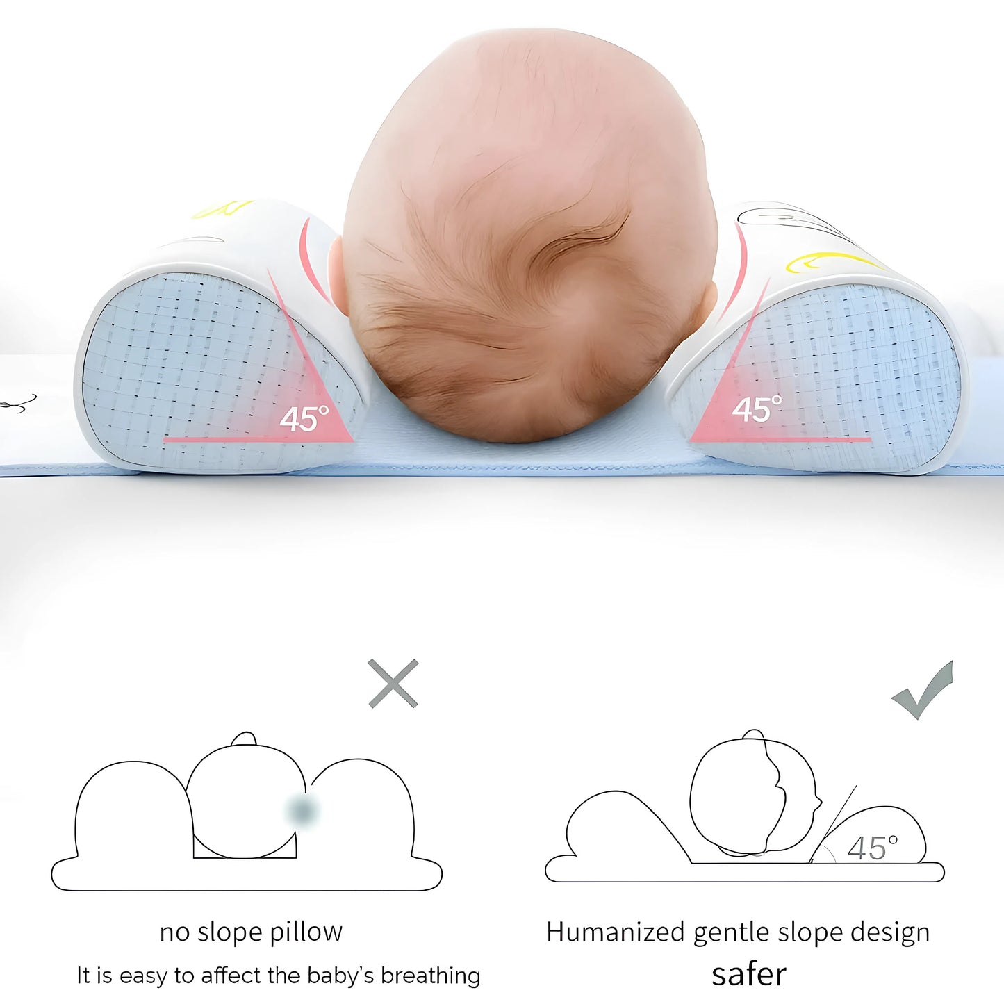 “BabyCare Head Support Pillow – Prevent Flat Head Syndrome”