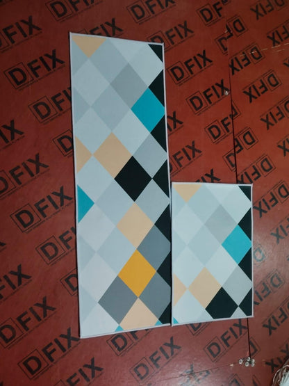 2 Pcs Kitchen Mat ( Random Color & Design)